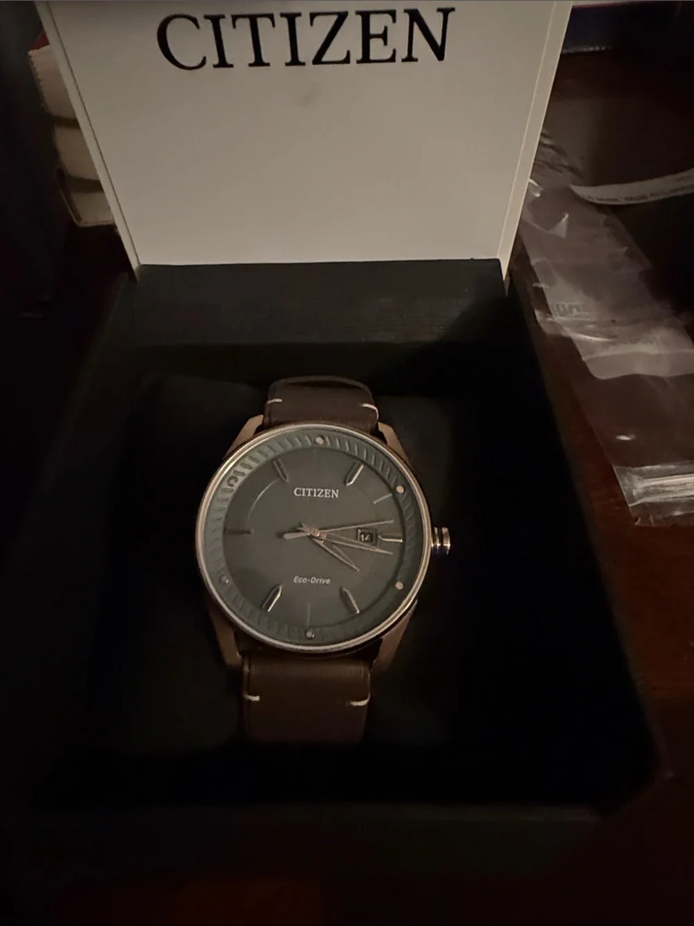 Citizen Black and White Watch Box